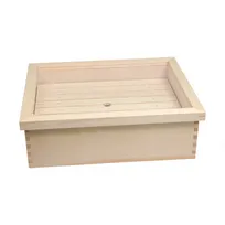 product of Korin NR-576 Sushi Neta Case Tray, 17-1/2" x 12-3/4" x 4-1/2", Wood Base with Stainless Steel Pan & Cover