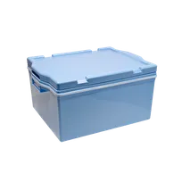 product of Korin TK-102-26 Storage Box, 3-Gal, 19.25"L x 15"W x 10.25"H, Double-Handle, Insulated, Blue Plastic