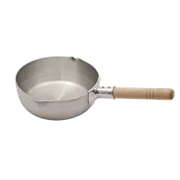 product of Korin TK-302-01-21 Sauce Pot, 3 Qt 8-1/4" Dia. x 3-1/10" H, Aluminum, Pour Spout, Wooden Handle