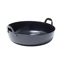 product of Korin TK-303-01-51 Tempura Pot, 20" dia. x 5"H, Double Handle, Iron, Black