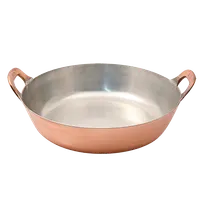 product of Korin TK-303-02C Tempura Pot, 17-1/2" dia. x 5"H, Round, Double Handle, Copper