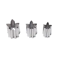 product of Korin TK-611-MOMIJI 3-Piece SS Leaf Cutter Set Small 1-1/4"x1"x2" Medium Large 2"x2"x2"