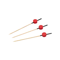 product of Korin TK-633-CTK09 Bamboo Skewer, 3" Length, Black Top with Red Ball, 3-1/2" Total - 1/Pack