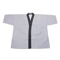 product of Korin UC-112-M Chef Coat - Medium Blue Pinstripe Poly/Cotton 48-4/5" x 28-7/10" x 23-1/5"