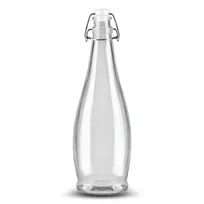 product of Libbey 109826 - 34.6 oz Water Bottle with White Wire Lid, Non‑Tempered, 12.2" H x 3.9" D, 6/Case