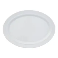 product of Reserve by Libbey 113351 - Oval Coupe Porcelain Platter, 13"W x 9.5"D x 1"H, White - 6/Case
