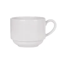product of Reserve by Libbey 113603 Parisian White Porcelain Cup, 8.5 oz (3.3" x 2.7"), Stackable - 12/Case