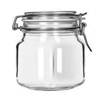 product of Libbey 17209925 Glass Jar, 25.25 oz (5‑1⁄8" H×D), Opening, Lid with BPA‑Free Rubber Seal - 6/Case