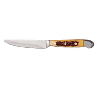 product of Libbey 201 2522 Steak Knife, 9", Full Tang, Yellow Pom Handle, Stamped, Plastic/Poly Handle - 12/Case
