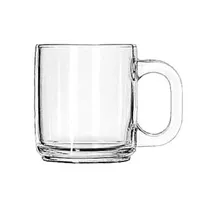 product of Libbey 5201 - 10 oz Clear Glass Coffee Mug, 3½" H x 3⅛" T x 2¾" B x 4½" D, Non‑Tempered, 12/Case