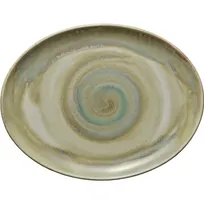 product of Heart & Soul 801223641000104 Oval Porcelain Platter, 14.25" L x 11" W x 1.14" H, Thyme - 6/Case