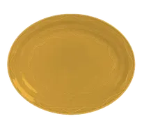product of Libbey 903033008 Oval Porcelain Platter, 11-5/8" x 9-1/4" Saffron Cantina® Pattern Rimmed - 12/Case