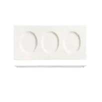 product of Libbey 905356915 Compartment Tray - 12" x 6" Porcelain White Rideau Slenda 3 Wells - 12/Case