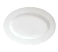 product of Reserve by Libbey 911190007 Oval Bone China Platter, 14"3/8 x 10"3/8, White Fully Vitrified, 12/Case