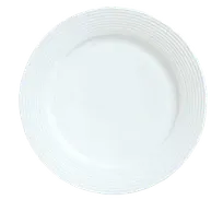 product of Reserve by Libbey 911196002 - 10.875" Round Porcelain Plate, Medium Rim, Foot, Vitrified, 12/Case