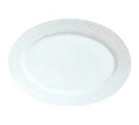product of Reserve by Libbey 911196008 - Oval Porcelain Platter, 14" x 10" Embossed Rim - 12/Case