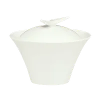 product of Schonwald 9134920 Sugar Bowl, 4-3/8" Round Porcelain, Continental White with Lid - 6/Case