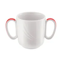 product of Schonwald 9185631-62931 - 10.5 oz Mug, 3-3/8" H x 3-1/4" W x 2-1/8" D, Red Band, Porcelain - 6/Case