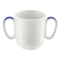 product of Schonwald 9185631-62971 China Mug, 10.5 oz, Porcelain, White with Dark Blue Band - 6/Case