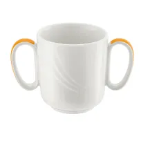 product of Schonwald 9185631-62991 China Mug, 10.5 oz (3.38" H x 3.25" Dia), Porcelain, Orange Band - 6/Case