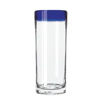 product of Libbey 92304 - Zombie Cocktail Glass, 16 oz, 7¼" H x 2¾" T, Cobalt Rim Hand‑Blown Glass - 12/Case