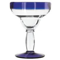 product of Libbey 92308 Margarita Glass - 12 oz, 6-3/8" H x 4-5/8" T, Cobalt Blue Rim, Glass - 12/Case