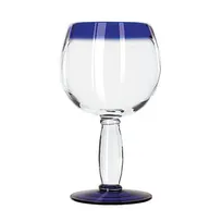 product of Libbey 92309 Aruba Cocktail Glass, 16 oz, Cobalt Blue Rim, Round, Hand Blown Glass - 12/Case