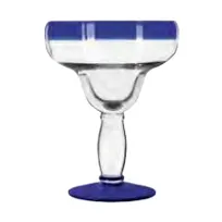 product of Libbey 92315 Margarita Glass – 16 oz Stem with Cobalt Blue Rim, Dishwasher & Microwave Safe – 12/Case