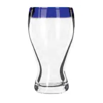 product of Libbey 92316 - 16 oz Stemless Beer Glass, Cobalt Rim, Dishwasher & Microwave Safe - 12/Case