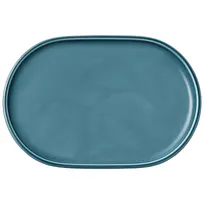 product of Playground 9252223E Oval Porcelain Platter, 9"-1/8" Dia x 6"-3/8" H, Coupe Rim, Petrol Blue - 6/Case
