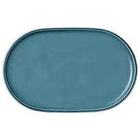product of Playground 9252230E - Oval Porcelain Platter, 11-3/4" Dia x 7-5/8" H, Coupe Rim, Petrol Blue - 6/Case
