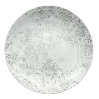 product of Schonwald 9331228-63071 China Plate, 11" Round Coupe Rim Porcelain Grey with Ornaments - 6/Case