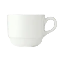 product of Libbey 950002507 - 9 oz White Rideau™ Tea Cup, 4"5" Dia. x 2"3/4" H, Porcelain, Slenda®, Stackable - 36/Case