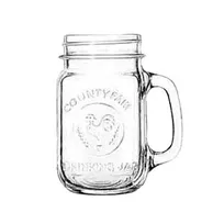 product of Libbey 97085 - Clear Mason Jar Glass, 16.5 oz, 5¼" H x 2⅝" T x 4⅛" D, Fair Design - 12/Case