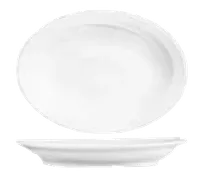 product of Reserve by Libbey 987659315 Oval Platter, 12" x 9", Fully Vitrified Porcelain, Silk Finish - 12/Case