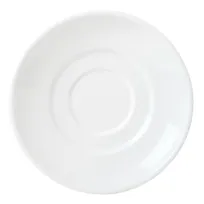 product of Libbey 999023500 Porcelain Saucer, 6" Dia x 1" H, Lunar White Rigel Pattern Microban Glaze - 36/Case