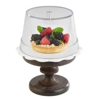 product of APS Germany APS 15351 Clear Cake Cover, 8" Dia x 4" H Plastic Chrome Knob, Dishwasher Safe - 12/Case