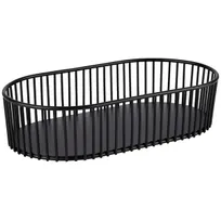 product of APS Germany APS 30337 - Oval Metal Tabletop Basket, 11 1/2" L x 6⅜" D x 2-3/4" H, Black Urban Finish, Non-Slip Feet - 1/Case