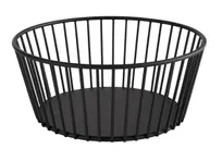product of APS Germany APS 30411 - Round Metal Basket 7 1/2" Diameter, Black Finish, Non-Slip Feet - 1/Case
