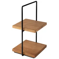product of APS Germany APS 33300 - 2-Tier Square Buffet Stand, 13"-16" Black Metal Base, 3-Piece Set - 1/Case