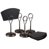 product of APS Germany APS 71512 - 4-Piece Menu Card Holder Set, Stainless Steel Gunmetal Mirror Finish, - 4/Case