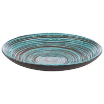 product of APS Germany APS 85204 - 10" Coupe Plate, 27 oz Melamine, Blue Spiral, Scratch-Proof, Safe - 6/Case