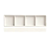 product of Libbey BW-4444 4‑Compartment Tray, 10.625" x 3.25", Bright White Porcelain, 2.25 oz Wells - 12/Case