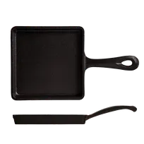 product of Libbey CIS-16 Square Cast Iron Sizzle Platter, 5½" x 5½" Black Finish with Handle - 12/Case