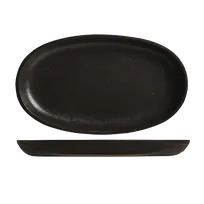 product of Libbey CIS-18 Oval Cast Iron Sizzle Platter, 9" Top x 6½" Bottom, Black Finish, No Handle - 12/Case