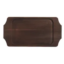 product of Libbey CIS-19TR Trivet – 14" x 7.25" Rectangular Wood, Brown Finish, Food‑Safe, Hand Wash - 6/Case