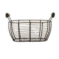 product of Libbey CWB-15 Bread Basket – Oval 11½" L x 6¼" W x 6¼" H, Metal Wire, Brown Finish - 12/Case