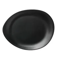 product of Libbey DRI-15-OME Oval Melamine Platter, 14" x 11-1/4" Onyx Black, Dishwasher Safe - 6/Case