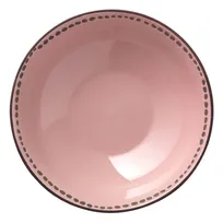 product of Libbey DULCET-5P - 9" Pink Dotted Serving Bowl, 9-1/8" Dia x 2-7/8" H, Dishwasher Safe - 12/Case