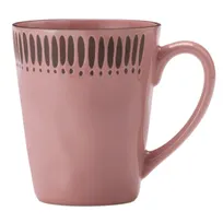 product of Libbey DULCET-6P China Mug, 13 oz Pink Stoneware with Handle, Dishwasher & Microwave Safe - 12/Case